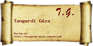 Tengerdi Géza névjegykártya