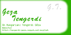geza tengerdi business card